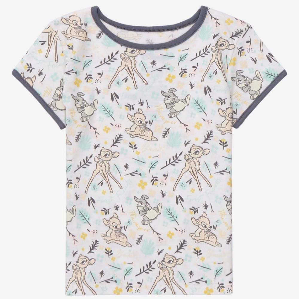Disney Bambi Thumper Botanical Allover Print Floral 3t Toddler T-shirt